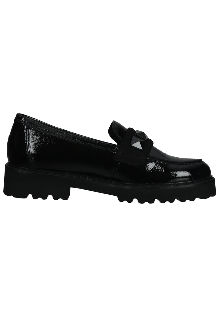 Gabor Slipper Leder/Textil Schwarz Lack