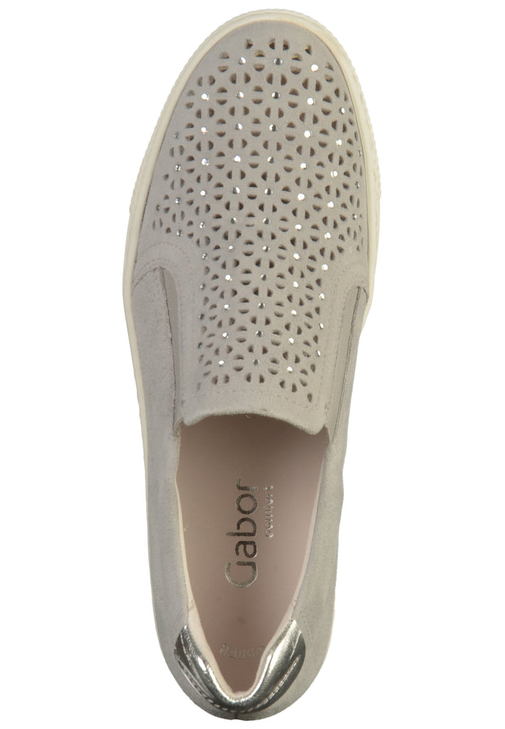Gabor Slipper Veloursleder Hellgrau