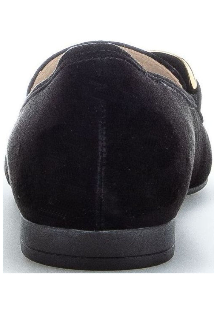 Gabor Slipper Veloursleder Schwarz/Gold