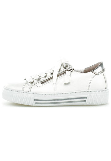 Sneaker Gabor Sneaker Leder/Textil Weiß/Silber