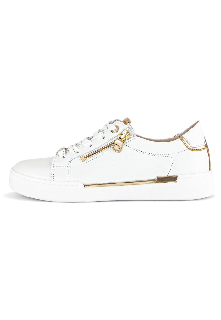 Sneaker Gabor Sneaker Nappaleder Weiß/Gold