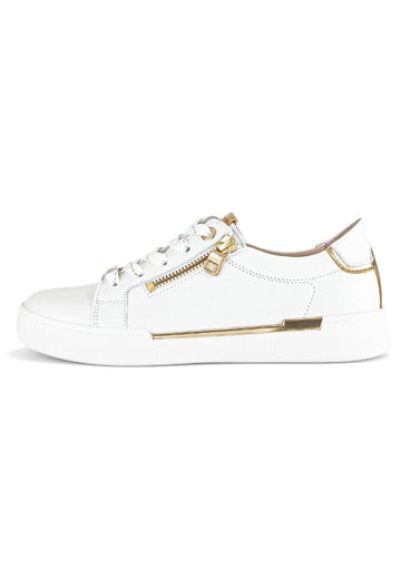 Sneaker Gabor Sneaker Nappaleder Weiß/Gold