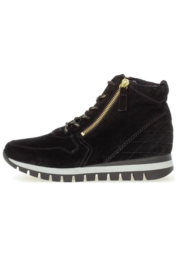 Sneaker Gabor Sneaker Veloursleder Schwarz/Gold