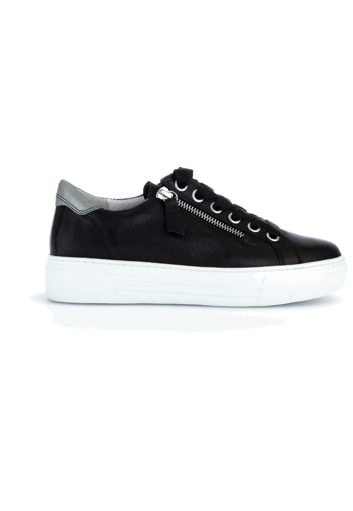 Gabor Sneaker Leder Schwarz/Grau