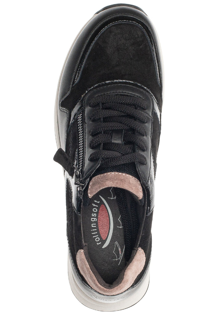 Gabor Sneaker Leder/Textil Schwarz/Rosa