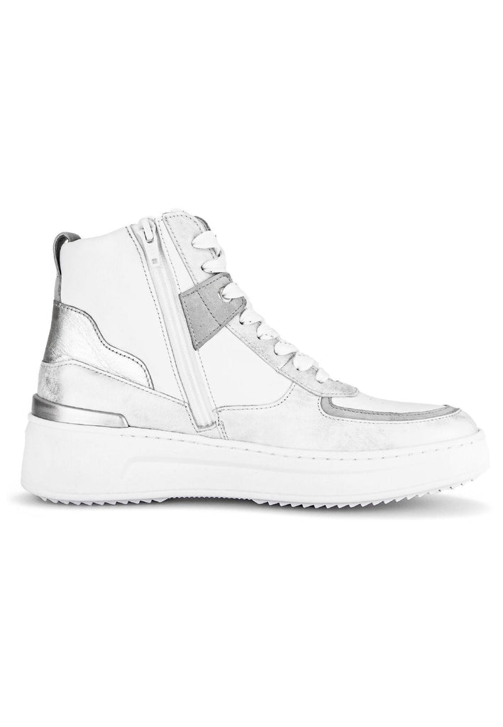 Gabor Sneaker Leder/Textil Weiß/Silber