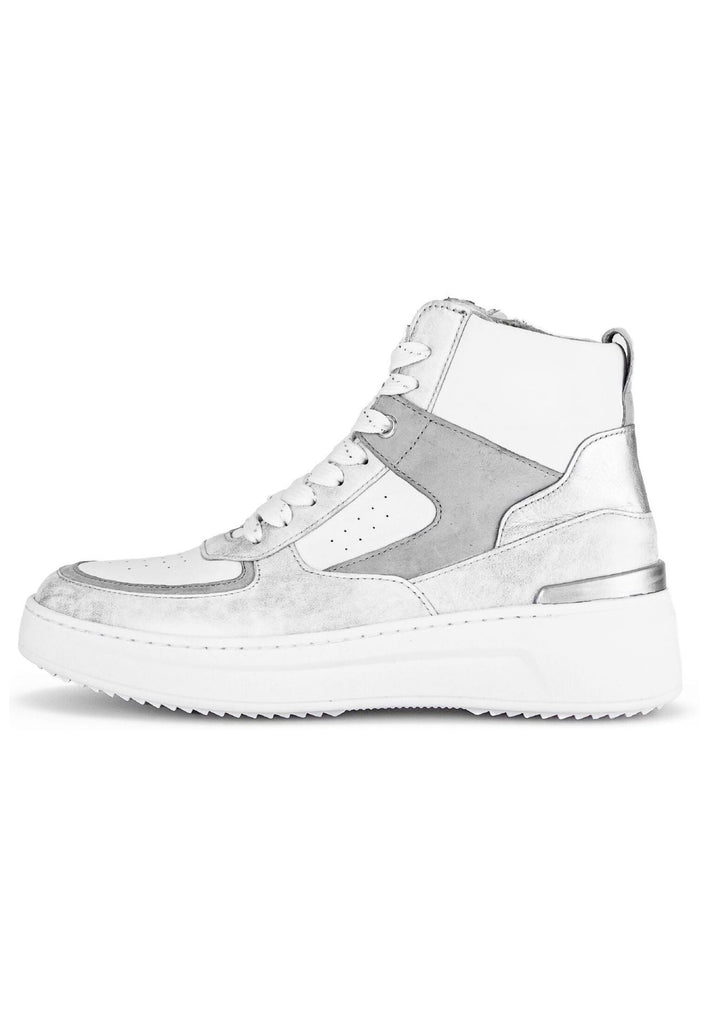 Gabor Sneaker Leder/Textil Weiß/Silber