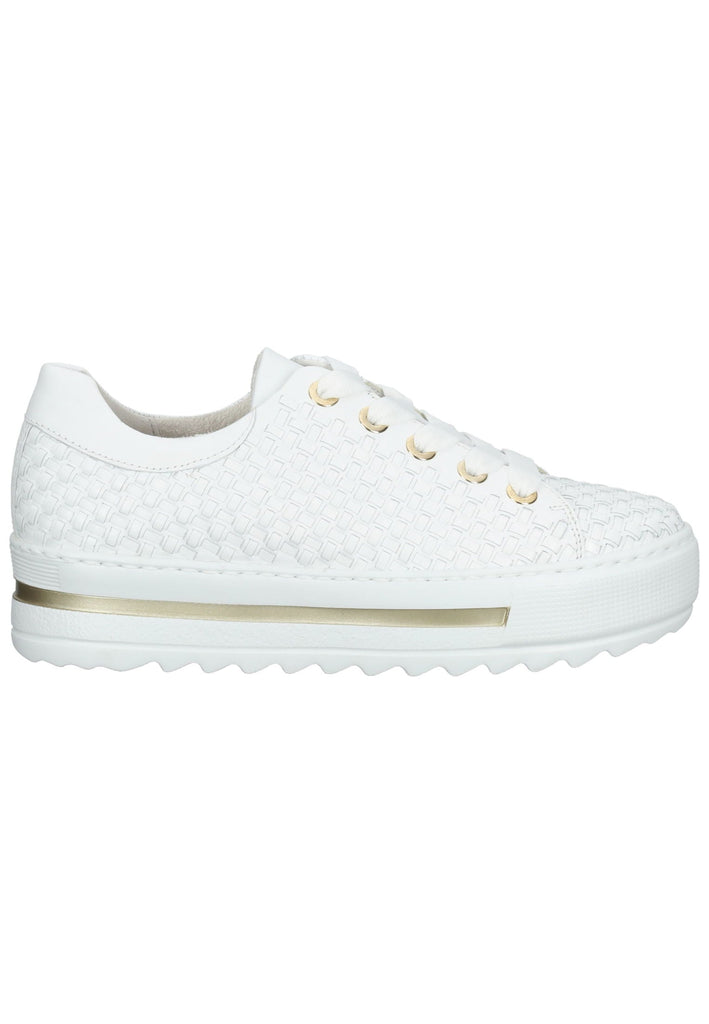 Gabor Sneaker Nappaleder Weiß/Gold