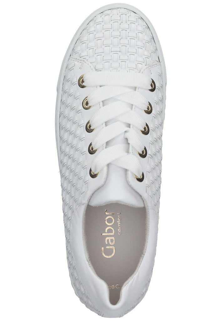 Gabor Sneaker Nappaleder Weiß/Gold
