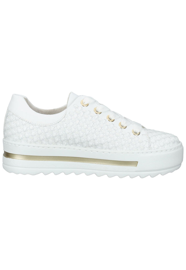Gabor Sneaker Nappaleder Weiß/Gold