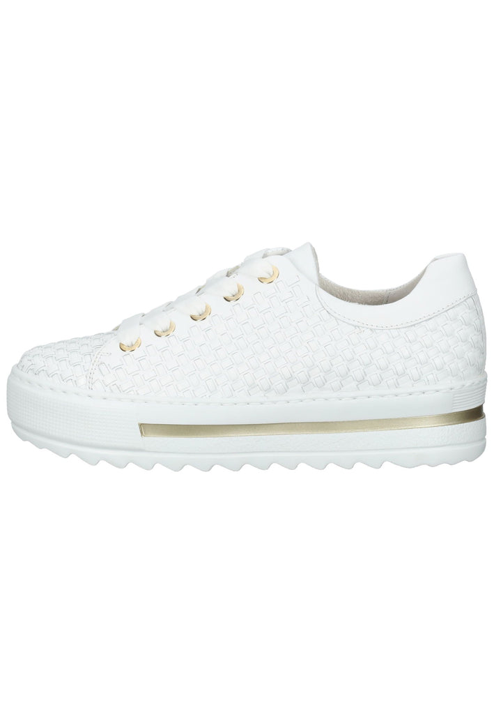 Gabor Sneaker Nappaleder Weiß/Gold