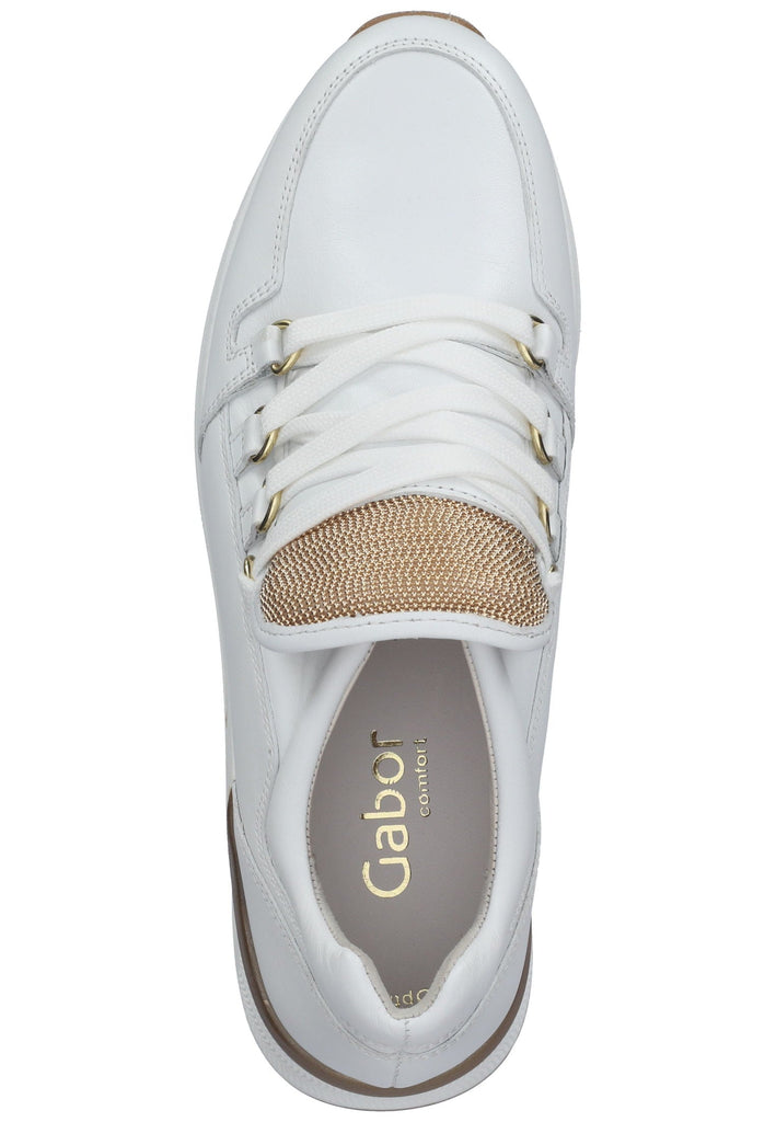 Gabor Sneaker Nappaleder Weiß/Gold