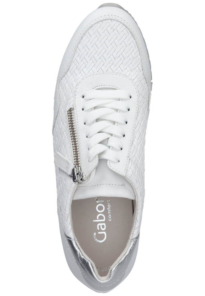 Gabor Sneaker Nappaleder Weiß/Silber