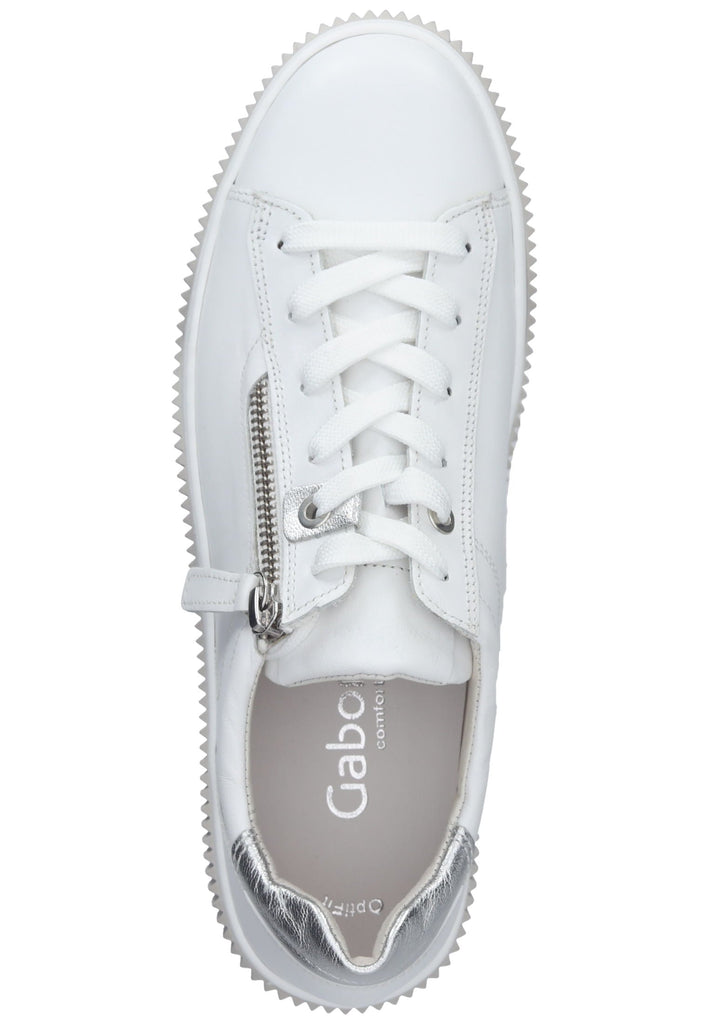 Gabor Sneaker Nappaleder Weiß/Silber