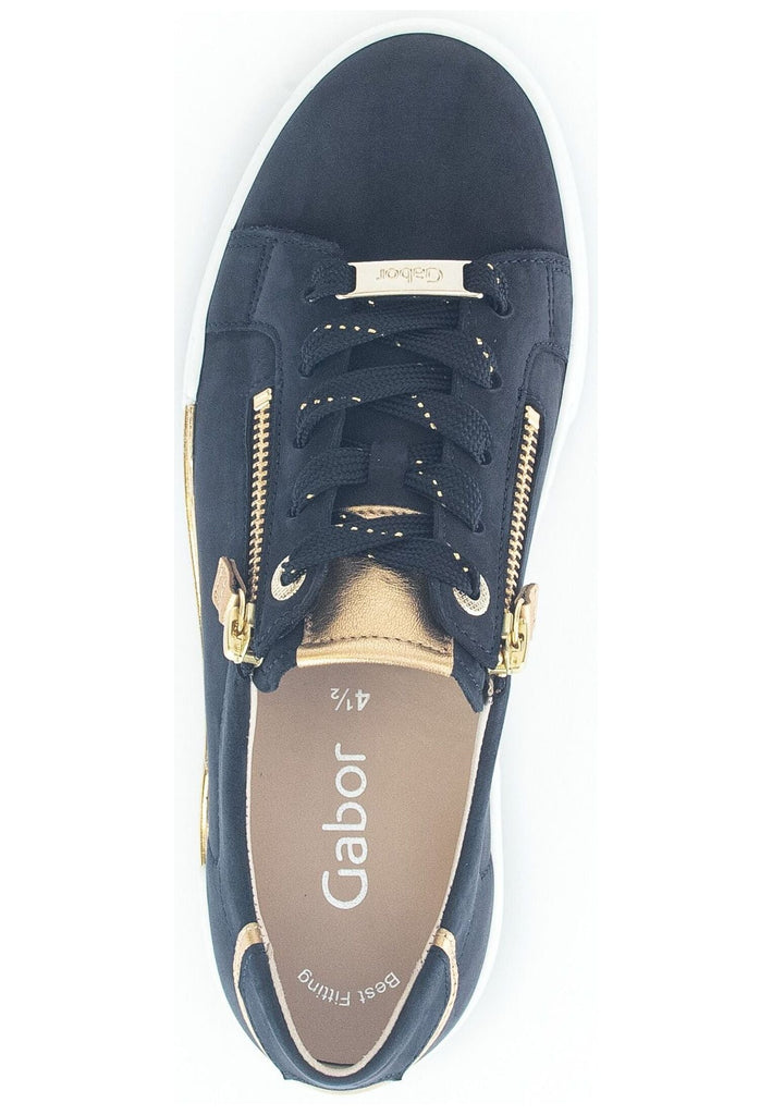 Gabor Sneaker Nubukleder/Textil Blau/Gold