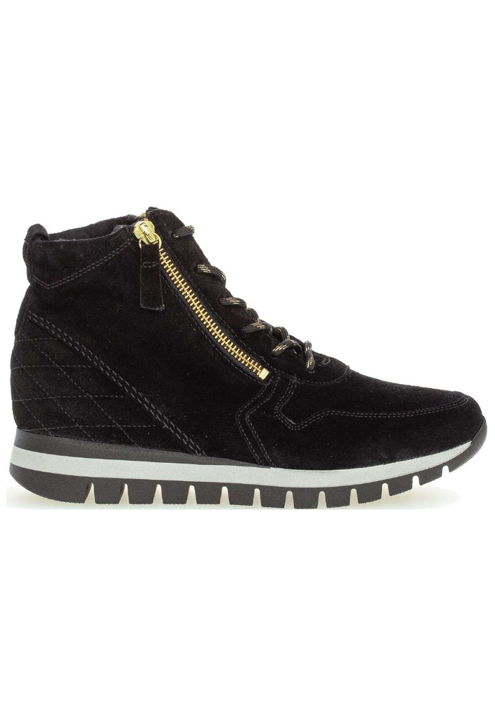 Gabor Sneaker Veloursleder Schwarz/Gold