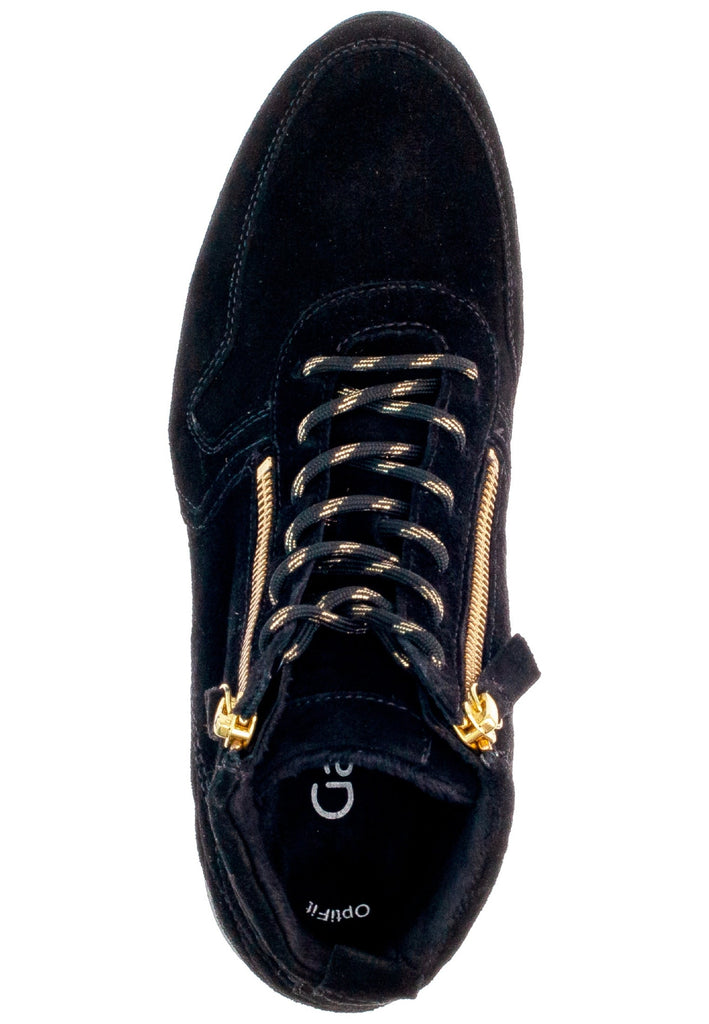 Gabor Sneaker Veloursleder Schwarz/Gold