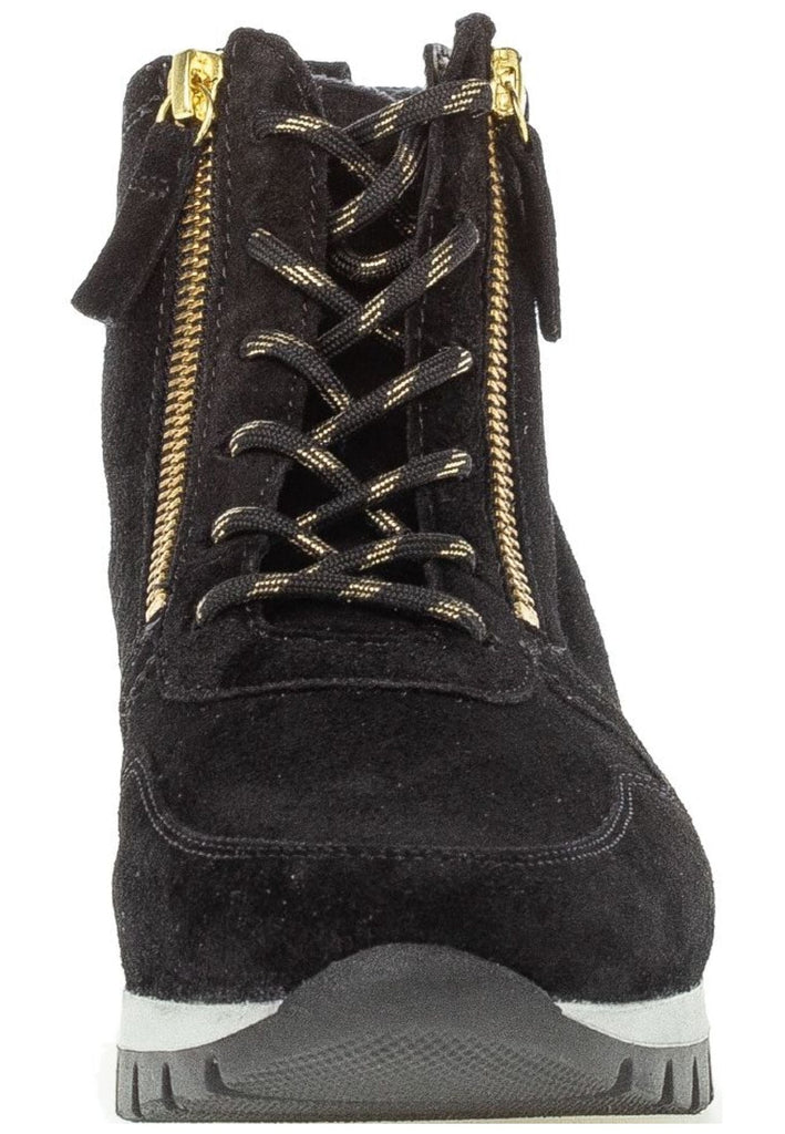 Gabor Sneaker Veloursleder Schwarz/Gold