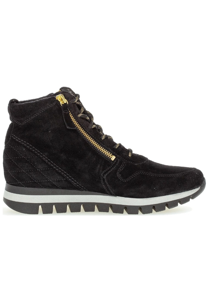 Gabor Sneaker Veloursleder Schwarz/Gold