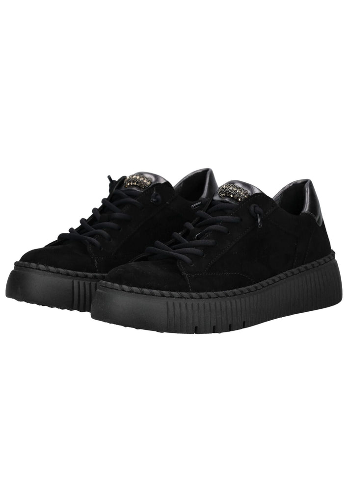 Gabor Sneaker Veloursleder Schwarz/Silber