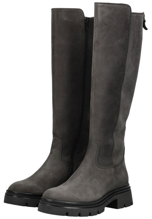 Gabor Stiefel Leder/Synthetik Grau/Schwarz