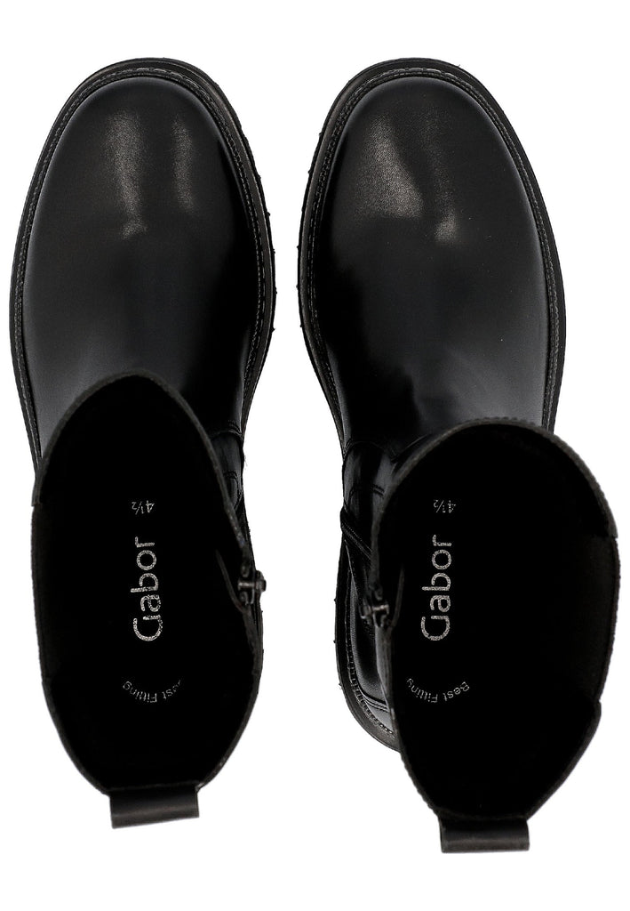 Gabor Stiefel Leder/Textil Schwarz