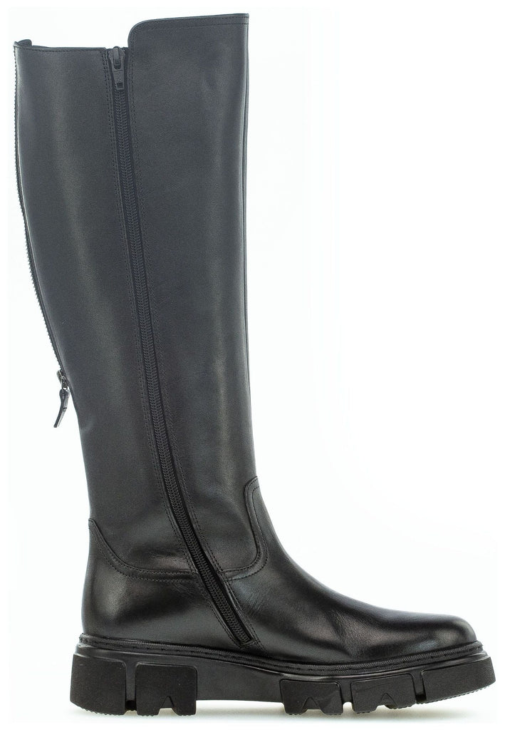 Gabor Stiefel Leder/Textil Schwarz Warmfutter