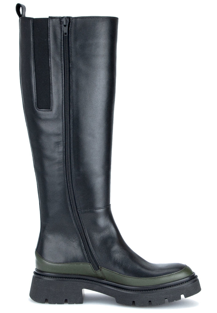 Gabor Stiefel Nappaleder Schwarz/Grün