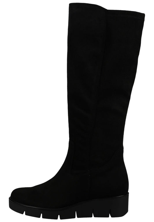 Gabor Stiefel Veloursleder/Textil Schwarz