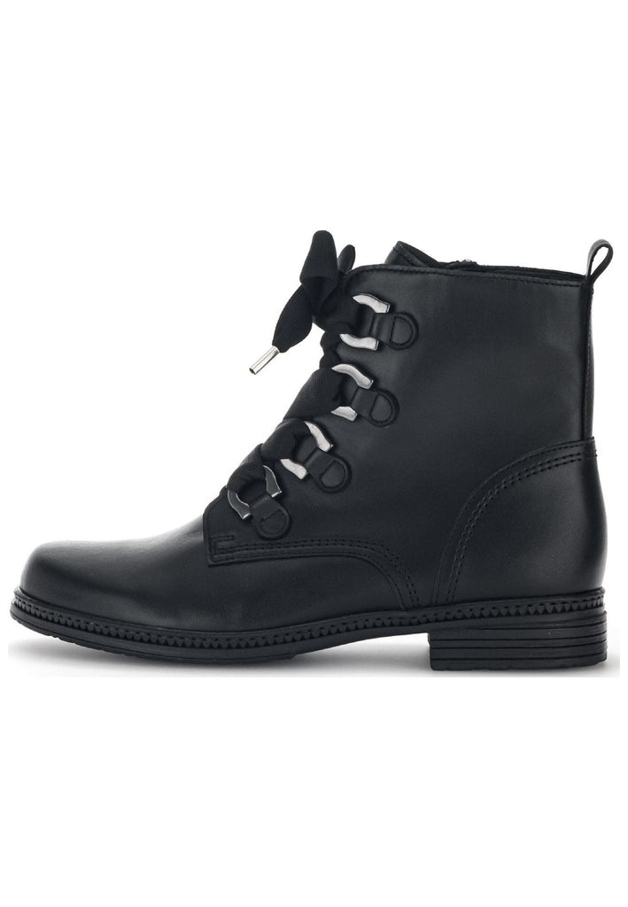 Gabor Stiefelette Glattleder Schwarz/Silber Warmfutter