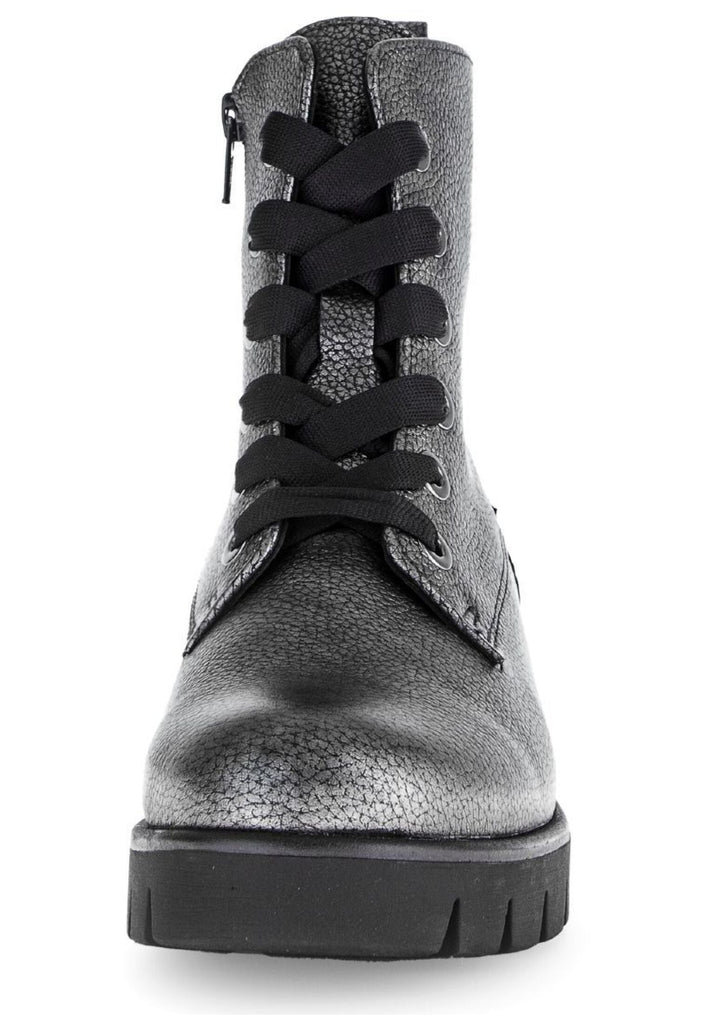 Gabor Stiefelette Leder Grau/Schwarz Warmfutter