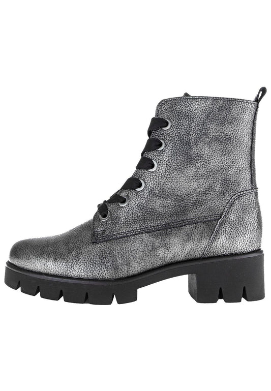 Gabor Stiefelette Leder Grau/Schwarz Warmfutter