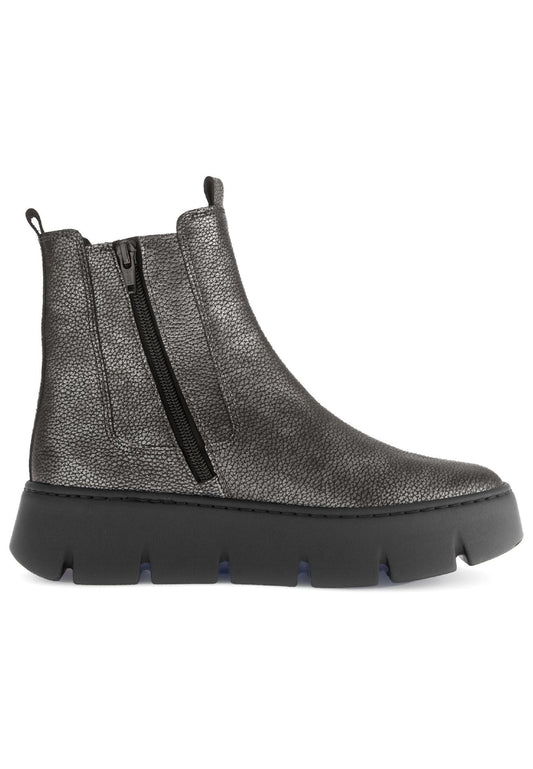 Gabor Stiefelette Leder Grau/Silber