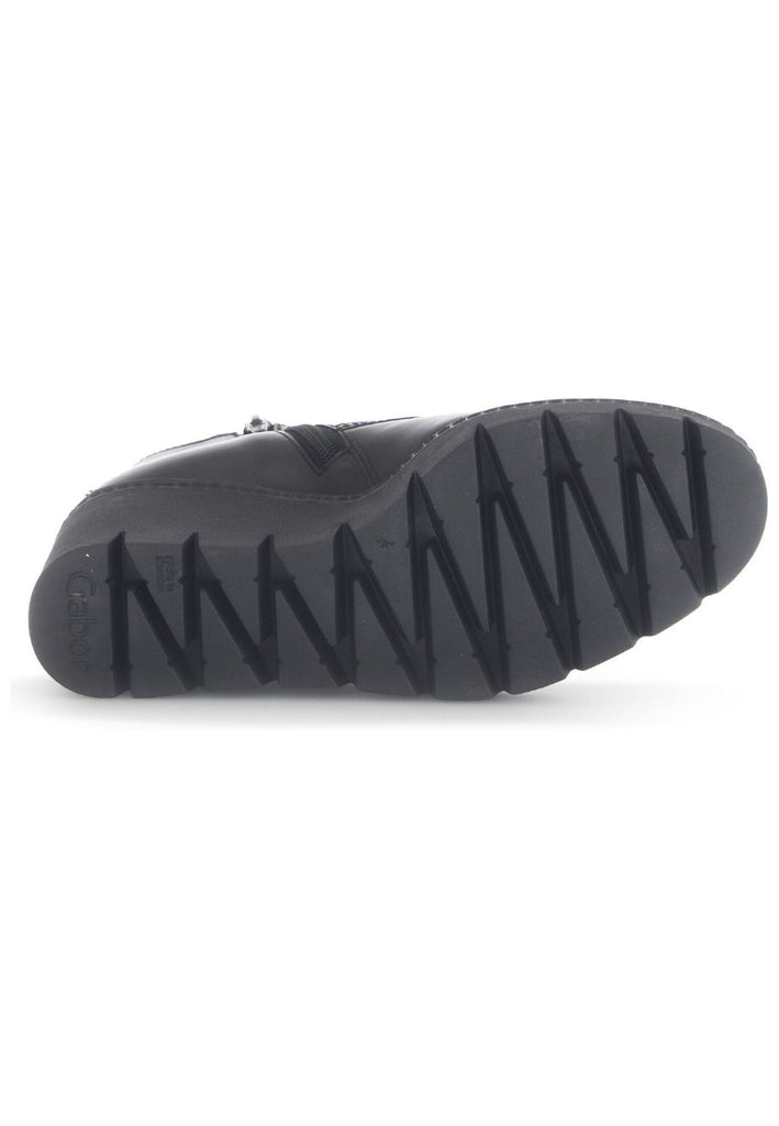 Gabor Stiefelette Leder Schwarz/Braun Warmfutter