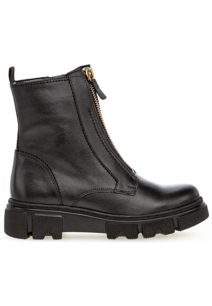 Gabor Stiefelette Leder Schwarz/Gold