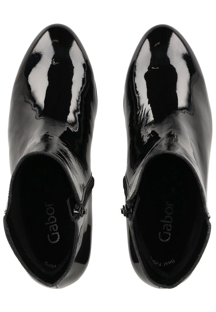 Gabor Stiefelette Leder Schwarz Lack