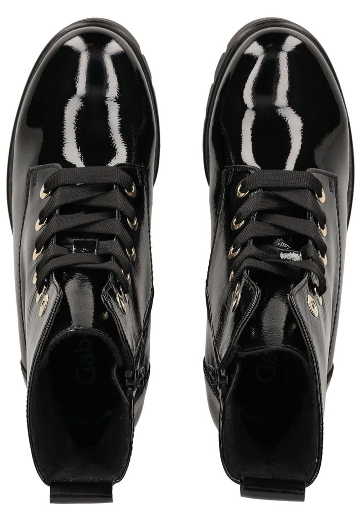 Gabor Stiefelette Leder Schwarz Lack