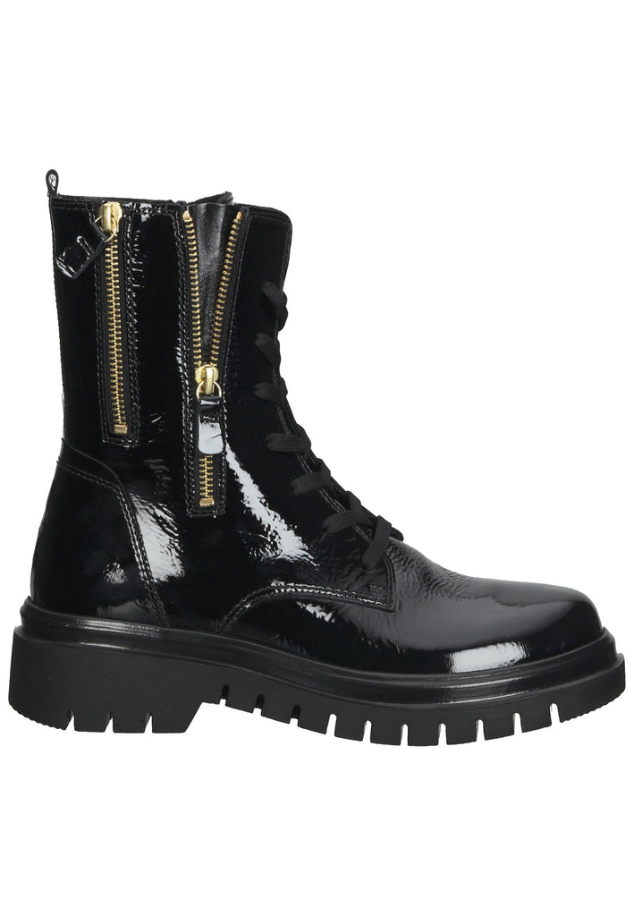 Gabor Stiefelette Leder Schwarz Lack