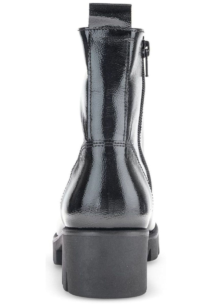 Gabor Stiefelette Leder Schwarz Lack Warmfutter