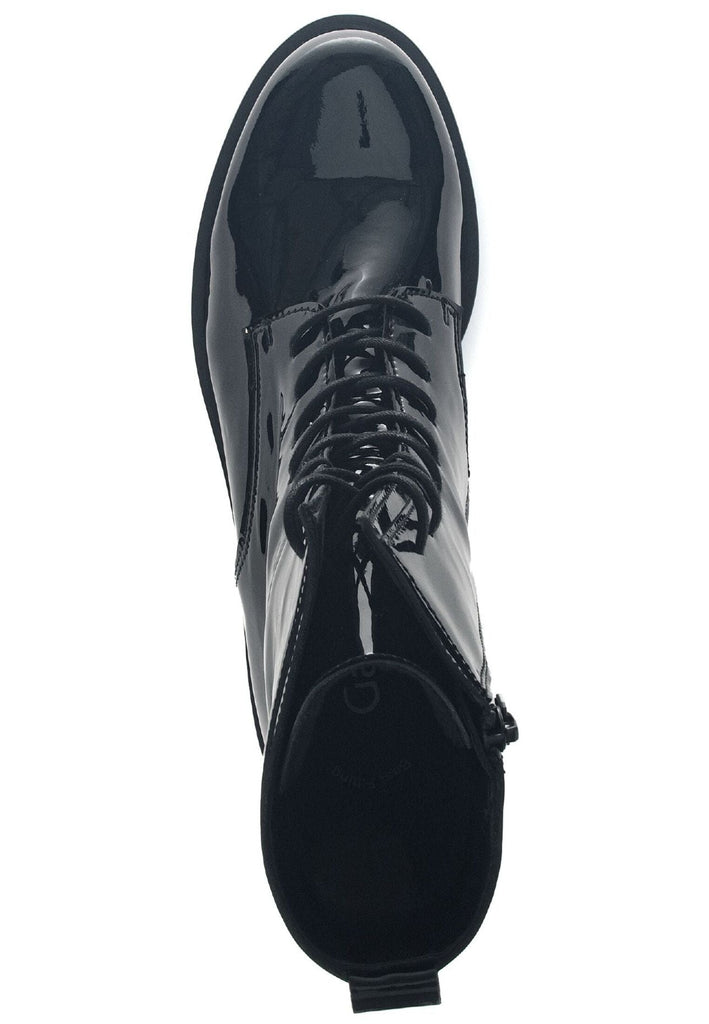 Gabor Stiefelette Leder Schwarz Lack Warmfutter
