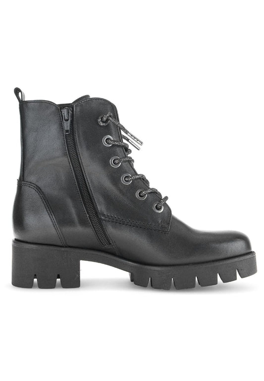 Gabor Stiefelette Leder Schwarz Warmfutter