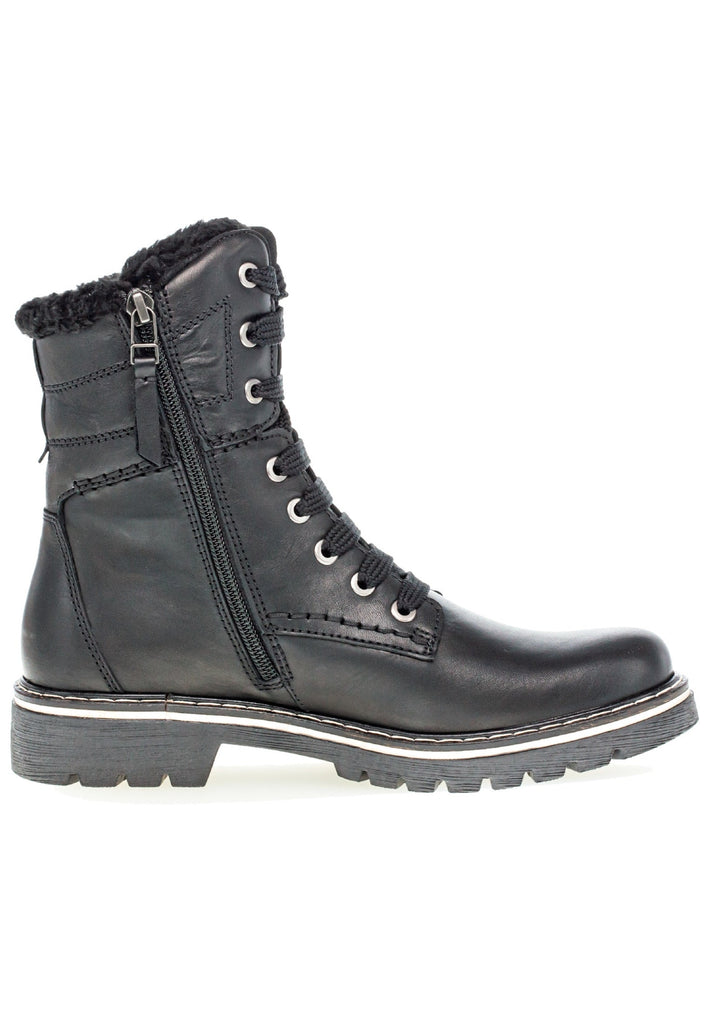 Gabor Stiefelette Leder Schwarz Warmfutter