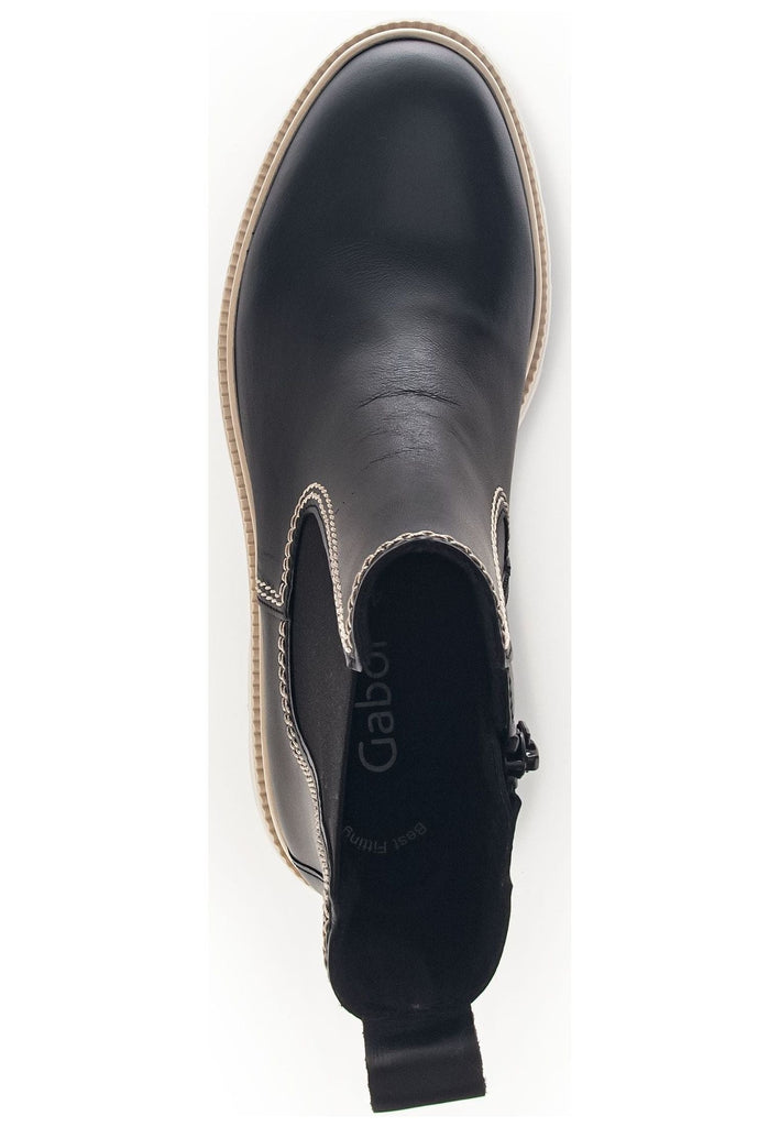 Gabor Stiefelette Leder/Textil Schwarz/Beige Warmfutter