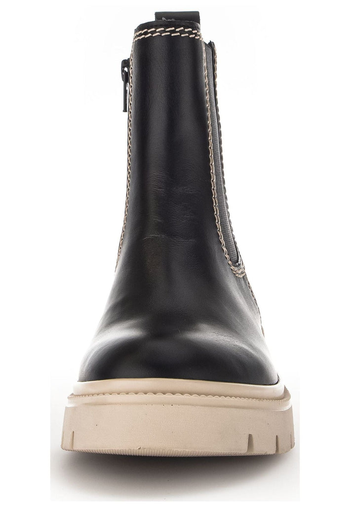 Gabor Stiefelette Leder/Textil Schwarz/Beige Warmfutter