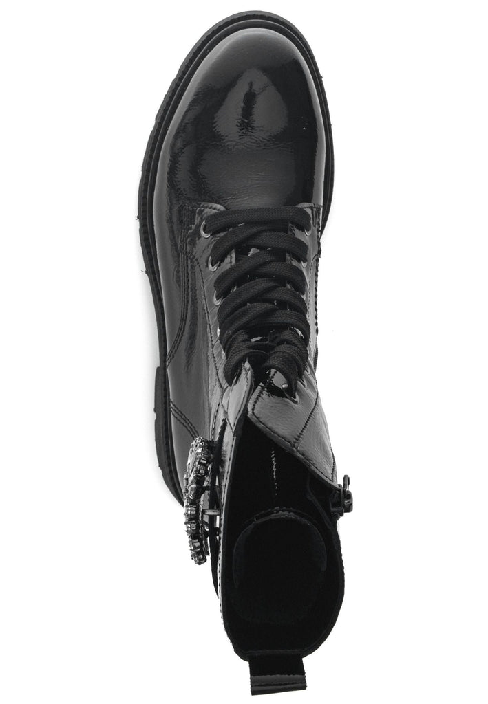 Gabor Stiefelette Leder/Textil Schwarz Lack