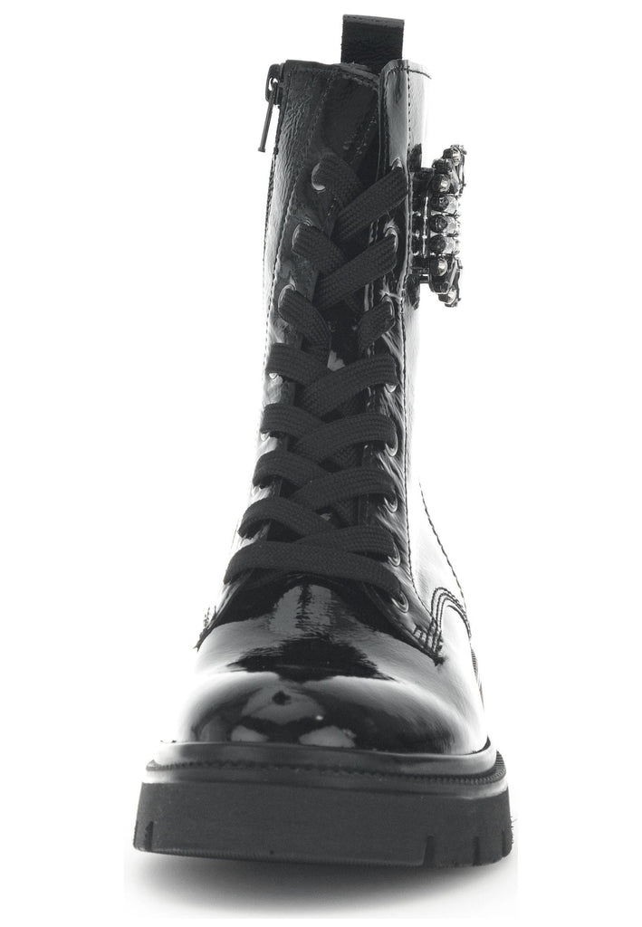 Gabor Stiefelette Leder/Textil Schwarz Lack