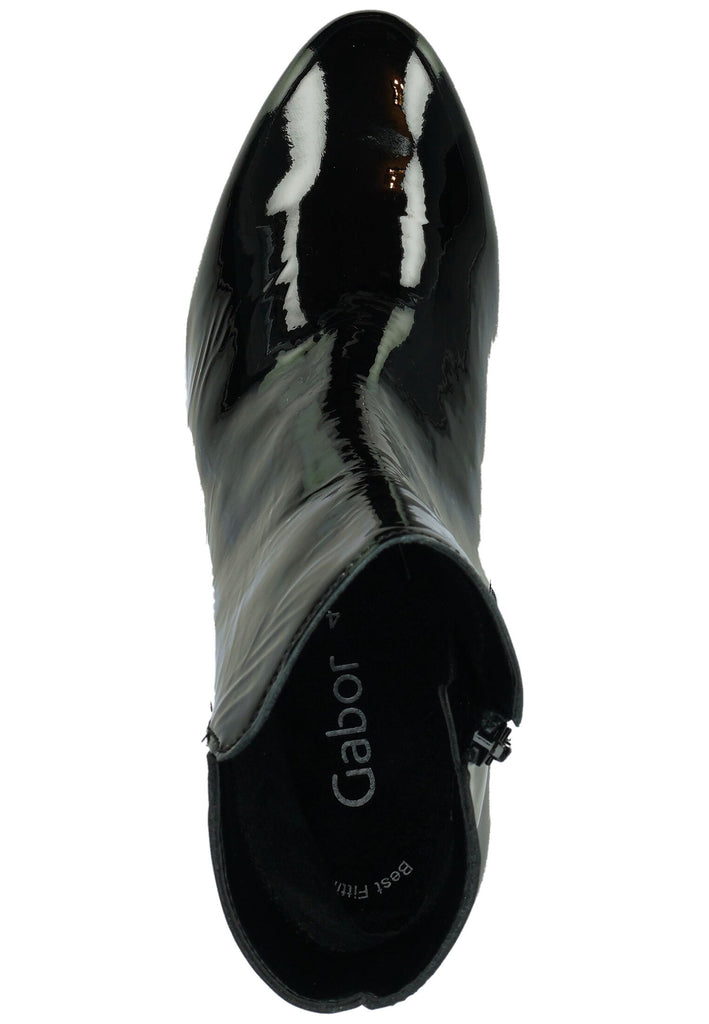 Gabor Stiefelette Leder/Textil Schwarz Lack Warmfutter