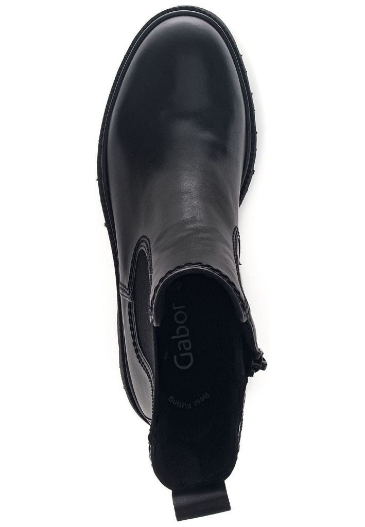 Gabor Stiefelette Leder/Textil Schwarz Warmfutter