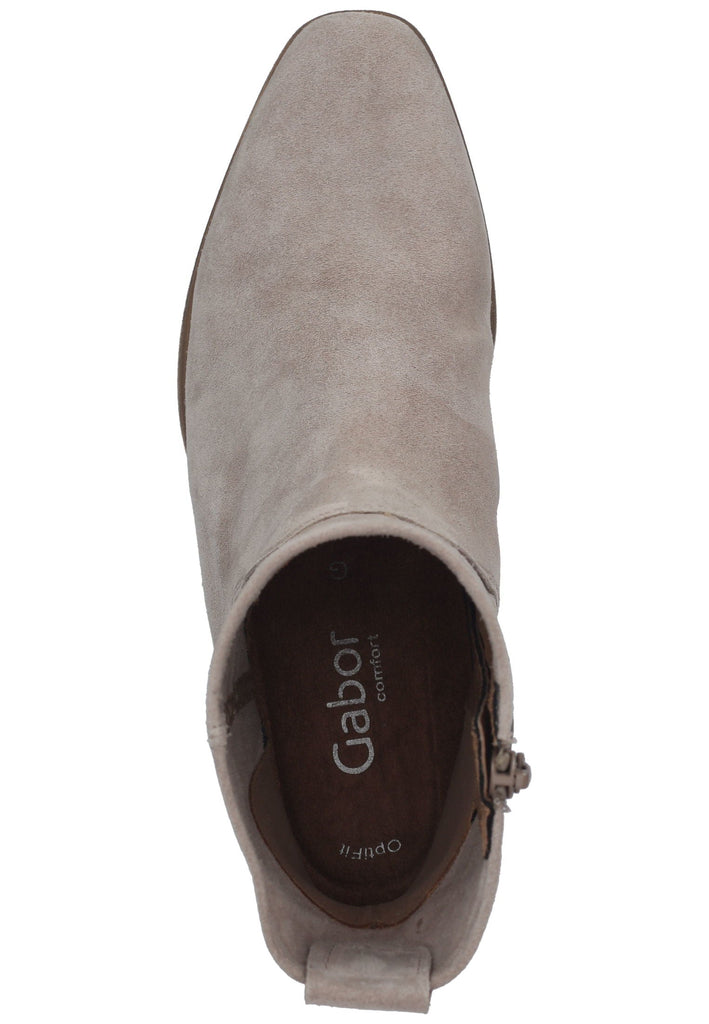 Gabor Stiefelette Veloursleder Beige