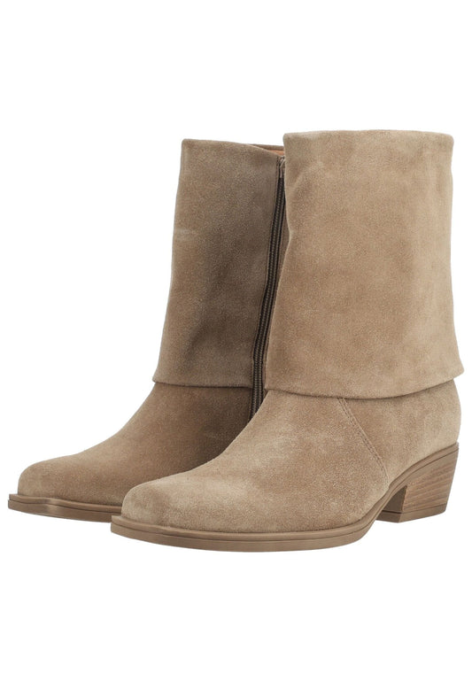 Gabor Stiefelette Veloursleder Beige
